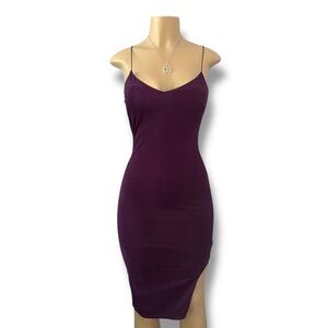 Elegant Purple Spaghetti Strap Dress